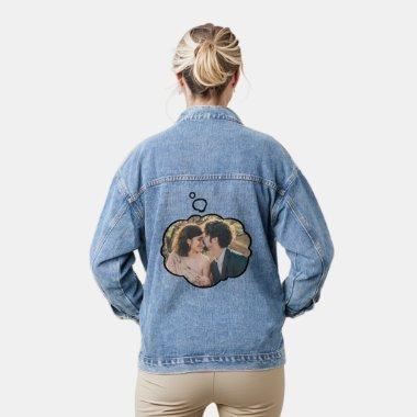 Thought Bubble Shaped Easy Personalized Photo Denim Jacket