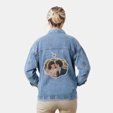 Thought Bubble White Shape Easy Personalized Photo Denim Jacket