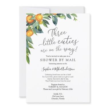 Three Little Cuties Baby Shower by Mail Invitations