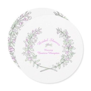Thyme wreath art round  invites
