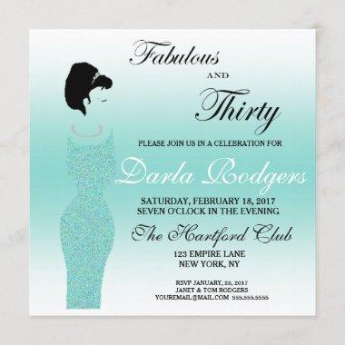 Tiara Party Fabulous And 30 30th Birthday Party Invitations