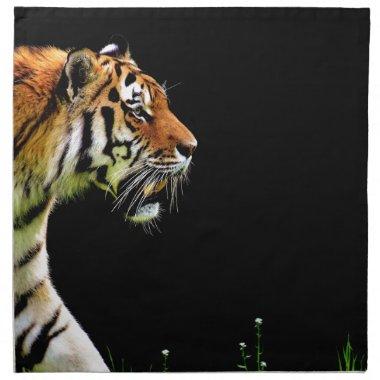 Tiger Approaching - Wild Animal Artwork Cloth Napkin
