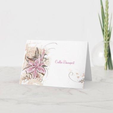 Tiger Lily Personalized NoteInvitations