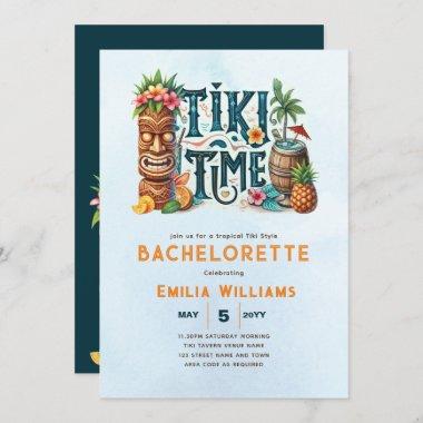 TIKI Bachelorette Tropical Luau Hawaiian Invitations