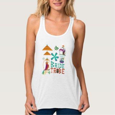 Tiki Birds Modern Vintage Retro BRIDE TRIBE Custom Tank Top