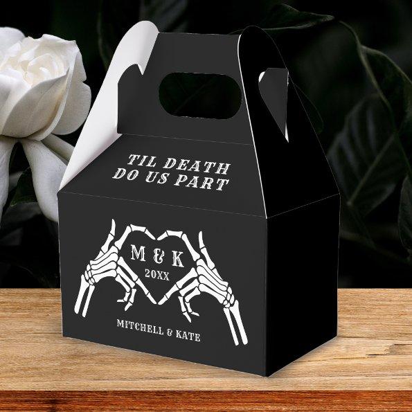 Til Death Do Us Part Heart Hand Black Wedding Favor Boxes