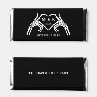 Til Death Do Us Part Heart Hand Black Wedding Hershey Bar Favors