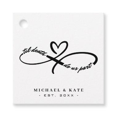 Til Death Do Us Part Infinity Symbol Heart Wedding Favor Tags