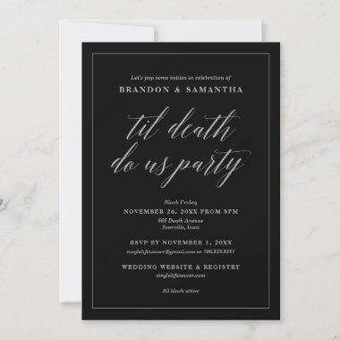 Til Death Do Us Party Halloween Bridal Shower Invitations