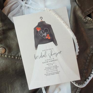 Til Death Leather Jacket Wedding Dress Bridal Invitations