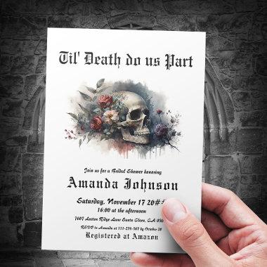 Till Death Do Us Part Dark Moody Bridal Shower Invitations