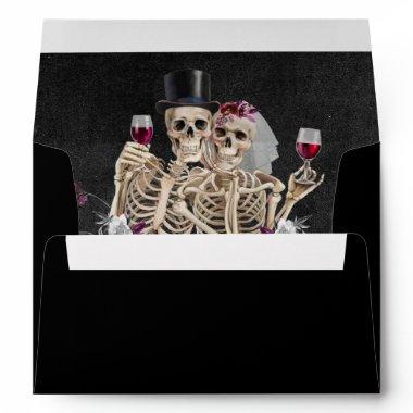Till death do us Part Goth Skeleton Bride & Groom Envelope