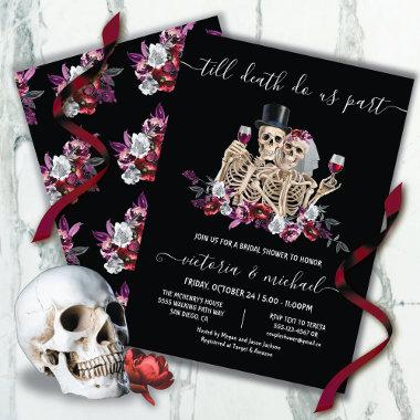Till death do us Part Goth Skeleton Bride & Groom Invitations