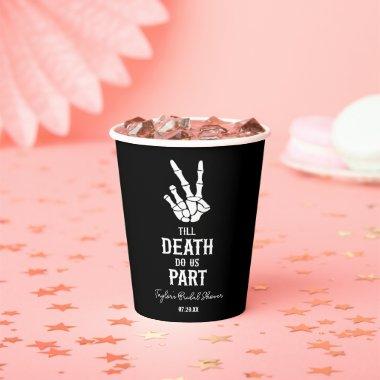 Till Death Do Us Part Skeleton Bridal Shower Paper Cups