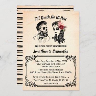 Till death do us part skulls couples shower Invitations