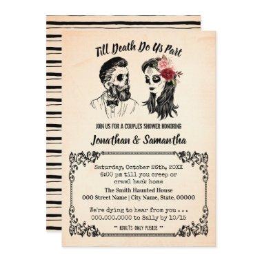 Till death do us part skulls couples shower Invitations