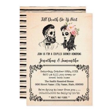 Till death do us part skulls couples shower Invitations