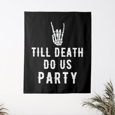 Till Death Do Us Party Backdrop Skeleton Black
