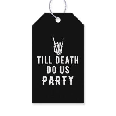Till death Do Us Party Black Skeleton Favors Gift Tags