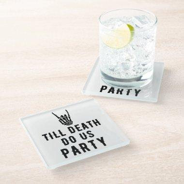 Till Death Do Us Party Bridal Shower Glass Coaster