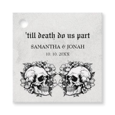 Till death Gothic Floral Skulls Wedding Favor Tags