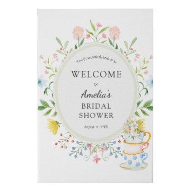 Time For Tea Bridal Shower Wildflower Welcome Faux Canvas Print