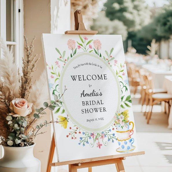 Time for Tea  Wildflower Welcome Foam Board