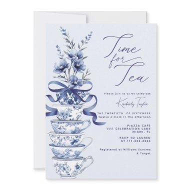 Time for Tea Chinoiserie Blue Bow