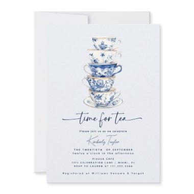 Time for Tea Chinoiserie Dusty Blue