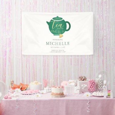 Time for Tea Emerald Gold  Backdrop Banner