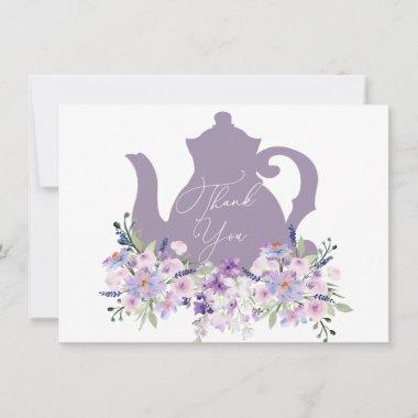 Time for Tea Lavender Shower Thank You Invitations