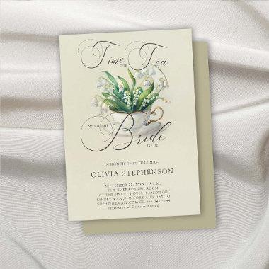 Time for Tea Lily of Valley Elegant Bridal Shower Invitations