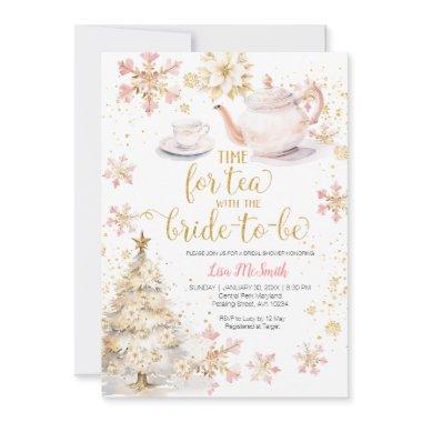 Time For Tea Pink Christmas Gold