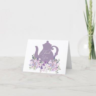 Time for Tea Shower Lavender Thank You Invitations