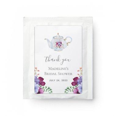 Time for Tea Teapot Floral Bridal Shower Tea Bag Drink Mix