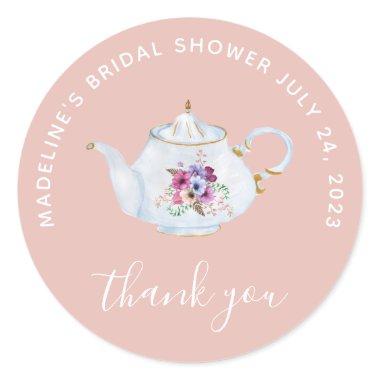 Time For Tea Vintage  Thank You Classic Round Sticker