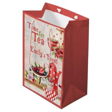 Time for Tea! Vintage Retro Afternoon Tea Party Medium Gift Bag
