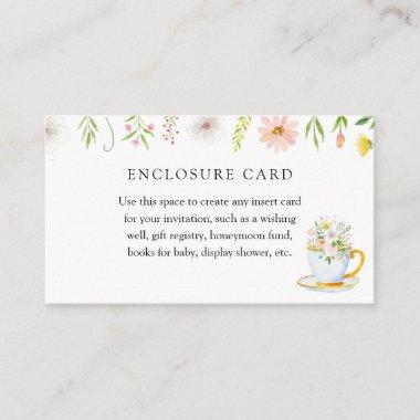 Time for Tea Whimsical Wildflower Enclosure Invitations