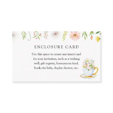 Time for Tea Whimsical Wildflower Enclosure Invitations