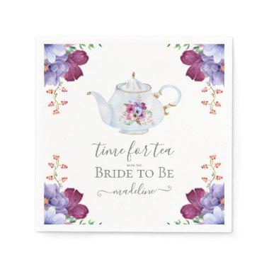 Time for Tea With the Bride To Be Bridal Shower Napkins