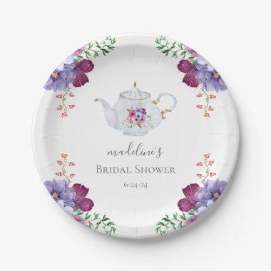 Time for Tea With the Bride To Be Bridal Shower Paper Plates