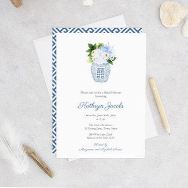 Timeless Blue And White Ginger Jar Bridal Shower Invitations
