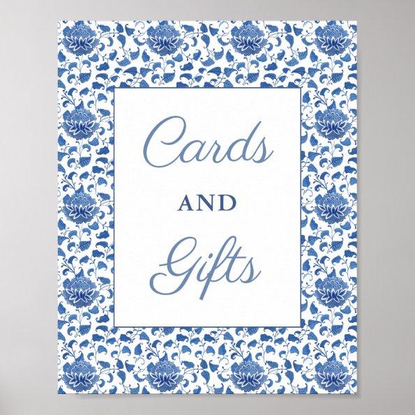 Timeless Blue White Invitations And Gifts Bridal Shower Poster