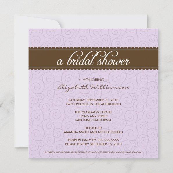 Timeless Bridal Shower Invite (lilac/chocolate)