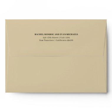 Timeless Elegant Beige Return Address Envelope