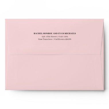 Timeless Elegant Light Pink Return Address Envelope