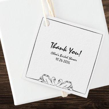 Timeless Handwritten Swan  Thank You Favor Tags