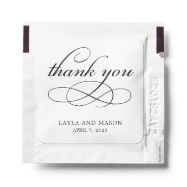Timeless Thank You Wedding Party Shower Favors Hand Sanitizer Packet