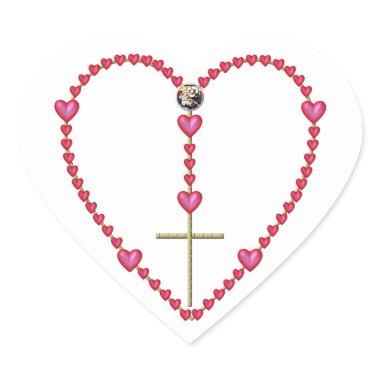 Tiny hearts Rosary Heart Sticker