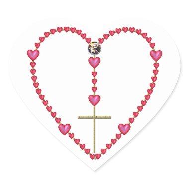 Tiny hearts Rosary Heart Sticker